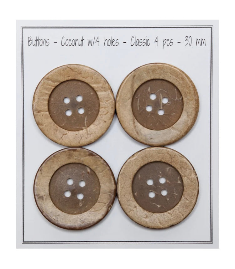 Go Handmade Kokos knapper 30mm