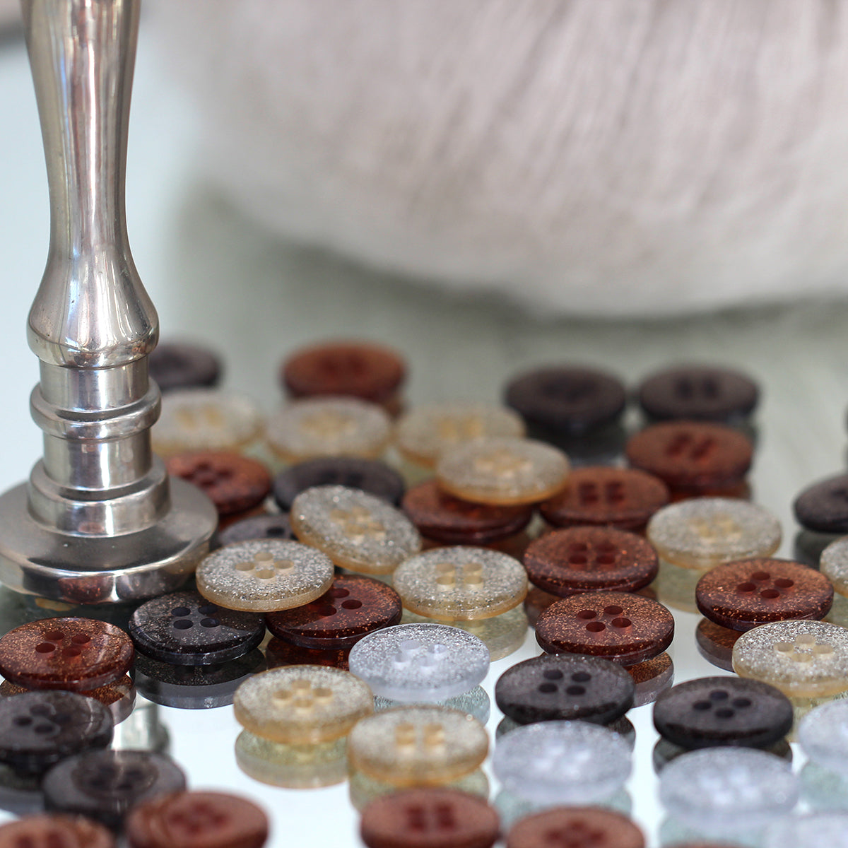 Go Handmade Glitter knapper 15mm