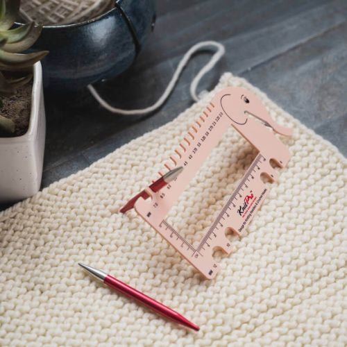 KnitPro Pinde- og hæklenåle måler/strikkefasthedsramme